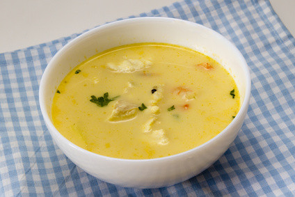 Saffron fish soup